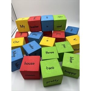 20 Foam  Blocks For‎ Alphabet,Shapes,colors Sight Words Learning Pre-Owned